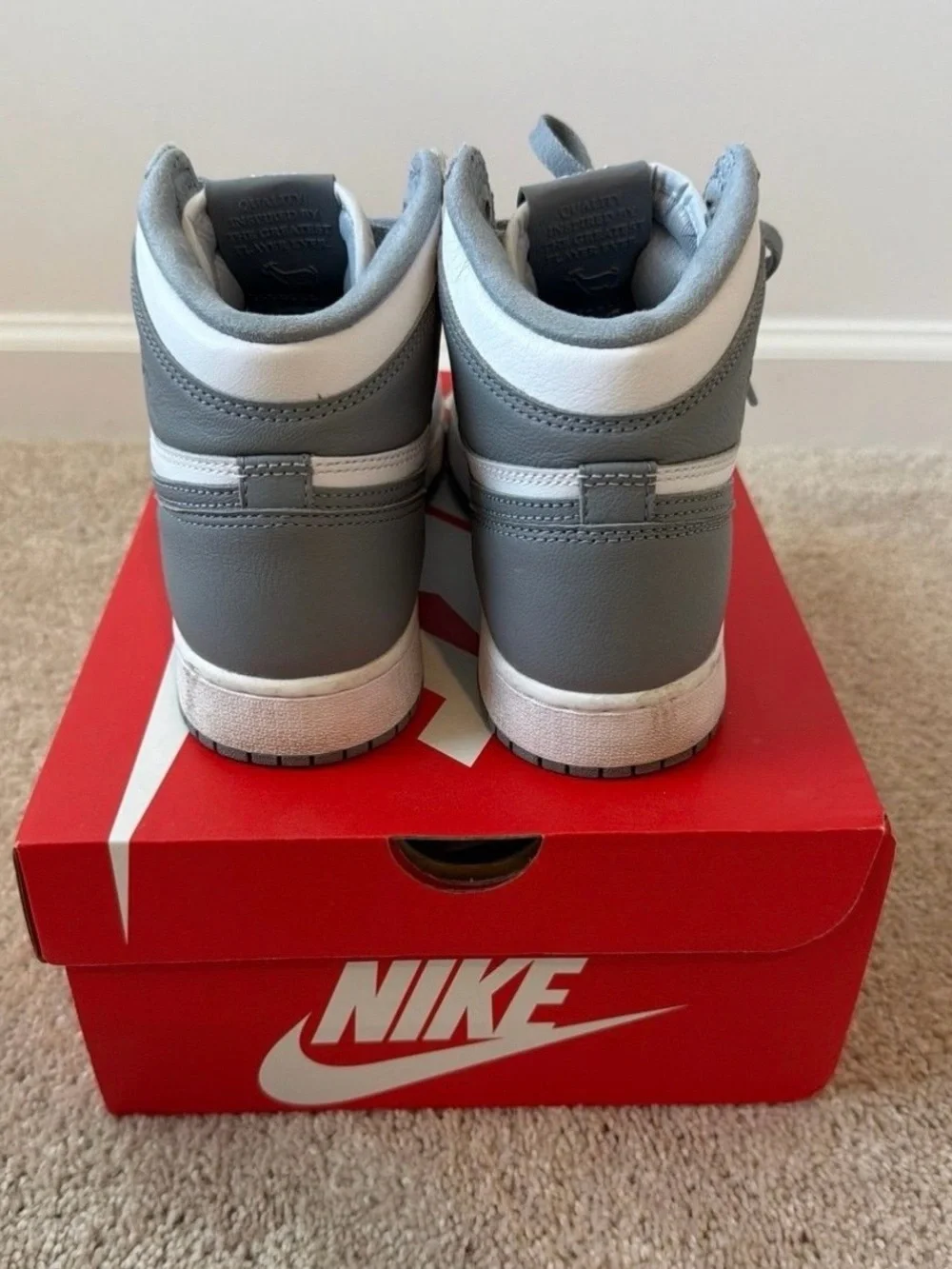 Nike Kids High-Top Sneakers - White & Gray